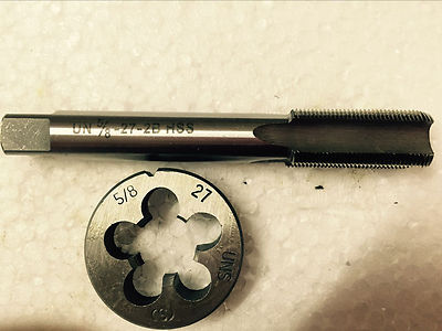 1pc HSS Machine 3//8-27 UNS Plug Tap and 1pc 3//8-27 UNS Die Threading Tool