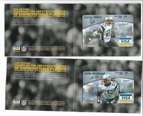 New England Patriots, Brady, Dillon, McGinest Kreditkarte Promo Visa & Ordner  - Bild 3 von 6