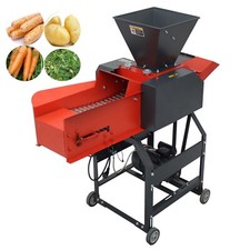 6-Blade Chaff Straw Cutters Corn Carrot Potato Cassava Shredder w/Conveyor 220V