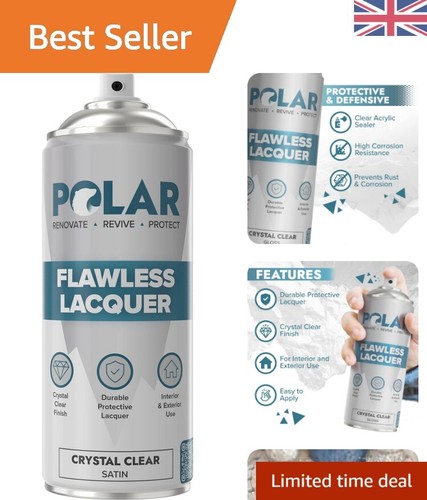 Polar Satin Finish Clear Lacquer 400ml - Perfect for Wood, Metal & Plastic