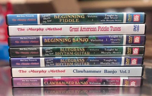 7 Murphy Method DVDs Clawhammer Banjo, Fiddle, Bluegrass Rhythm Guitar