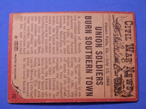 Civil War News A. & B. C. Gum Cards 1965: Pick Your Own Card - NEW STOCK - Picture 111 of 141