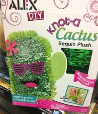 ALEX DIY Knot-a-Cactus Sequin Plush Knot Stitch Sequin Plush Easy Knotting NEW