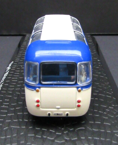 Opel Blitz Bus Coach Blue and Cream Body By Atlas 1:72 Scale with Display Case - Picture 5 of 8