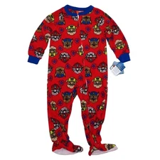 Nickelodeon PAW Patrol Toddler 2T Fleece One Piece Zip Bodysuit Gripper Feet NEW