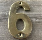 Brass House Number Address Apartment Suite Number #6 Heavy Duty 3 X 1.75 in