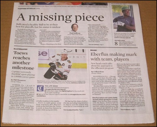 4/1/2022 Chicago Tribune Sports Ayo Dosunmu Bulls RC Rookie Jonathan Toews - Picture 5 of 5