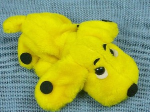 stuffed yellow dog