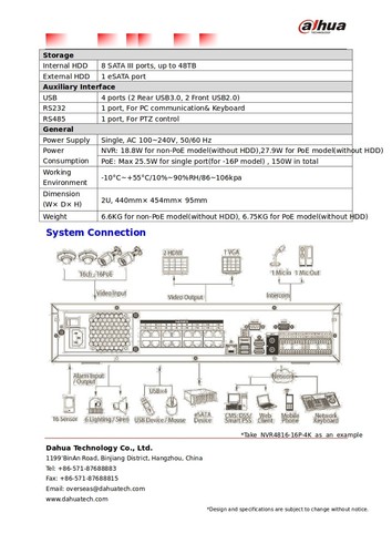 GRABADOR CCTV Dahua NVR IP 8 mod.NVR4808-4K - Imagen 5 de 6