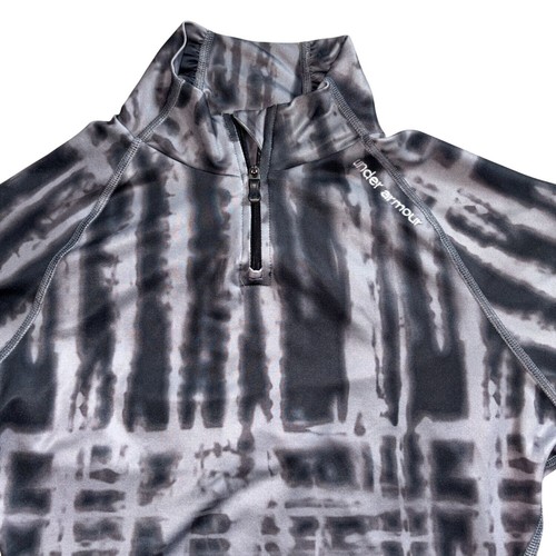 Under Armour Fitted 1/4 Zip Mock Neck Sportshirt-grau/schwarz-M-GUC - Bild 3 von 8