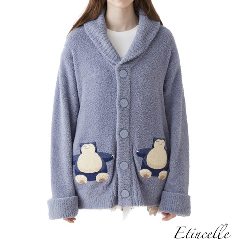 GELATO PIQUE Pokemon Sleep Pikachu Snorlax Baby Moco Jacquard Shawl Cardigan New - Picture 16 of 26