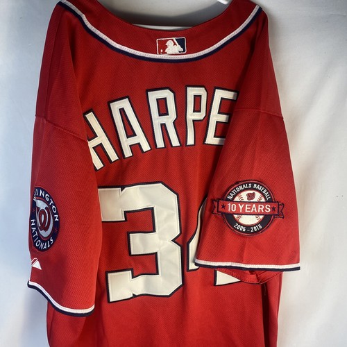 Bryce Harper Washington Nationals MLB Jersey Majestic Authentic #34 Size 48 - Picture 17 of 17
