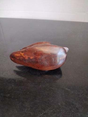 Vintage Hand Carved Ironwood Duck Figurine Statue Heavy 6.25" Long Iron Wood - Picture 5 of 6