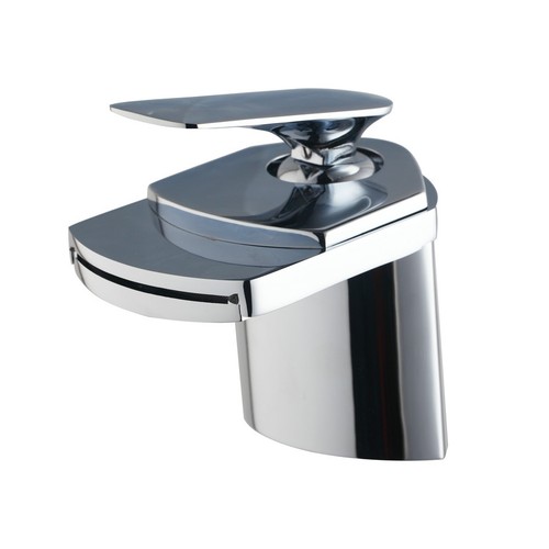 Chrome Bathroom Sink Faucet Waterfall Single Handle Deck Mounted Brass Mixer Tap - Picture 10 of 11