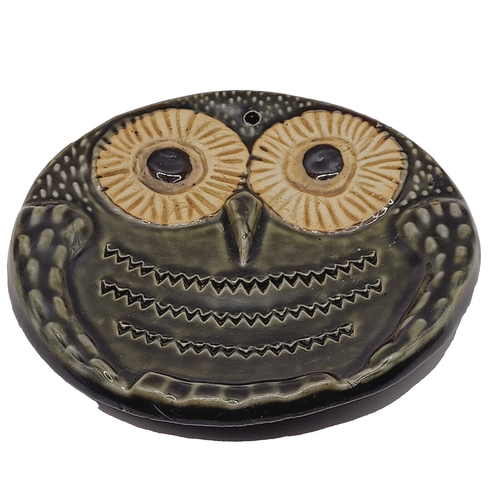 Owl Art Pottery Sculpture Plaque Wall Hanging Trinket Dish Decoration MCM Japan - Picture 4 of 16