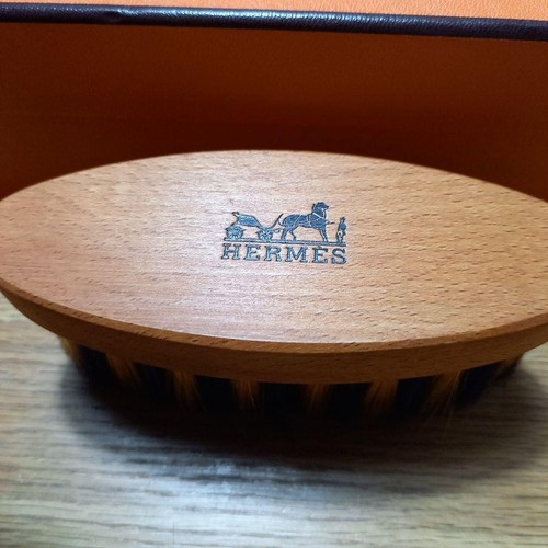Hermes Wool Brush Grooming Comb for Horses Yellow & Blue Pet Goods w/Box - Picture 8 of 9