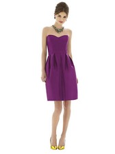 Alfred Sung D620 Short Strapless Bridesmaid Dress Sz 10 Fruit Punch