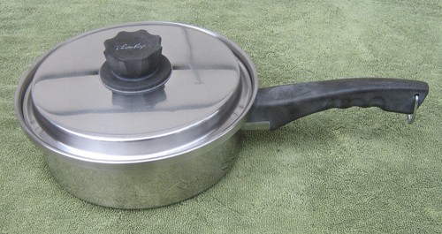 Vtg LUSTRE CRAFT 2 qt SKILLET w/LID Special Alloy 3-Ply Stainless Steel SAUCEPAN - Picture 2 of 9