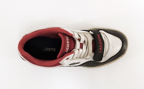 Zapatillas deportivas Lacoste con cordones zapatos bajos cuero auténtico textil azul blanco rojo talla 31 - Imagen 6 de 9