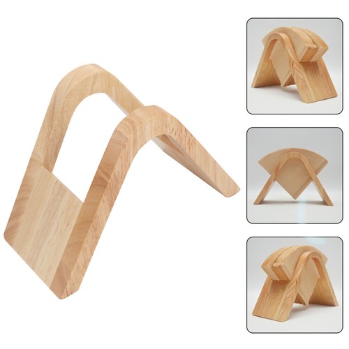 1pc Coffee Filter Paper Storage Rack Wood Handmade Coffee Paper Rack (Yellow)