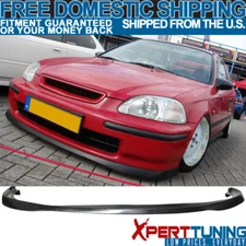 Fits 96-98 Honda Civic SIR Style Front Bumper Lip Spoiler Unpainted Black PU
