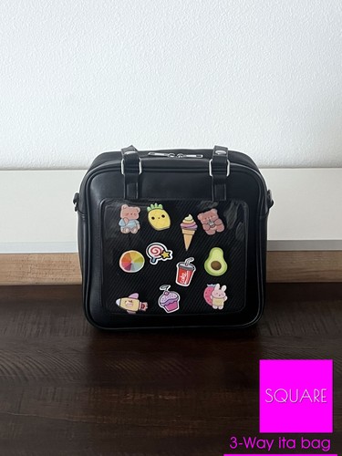 Versatile Ita Bag Square 3-Way ITA Crossbody Bag - Customizable Stylish Unique - Picture 6 of 13