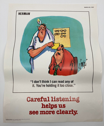 Herman Poster Careful Listening Helps Us See More Clearly March 29 1993 - Picture 5 of 6