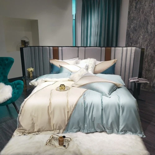 Luxury Bedding Set 120 Thread Count Embroidered Long Staple Cotton Matching 4PCS - Picture 9 of 15