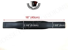 ACCORDION BASS STRAP Top Quality Black Leather / Velvet 400x53