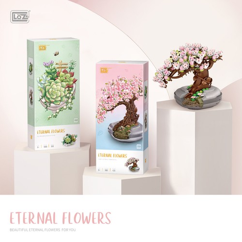 LOZ Potted Plant Sakura Building Blocks 1660 1661 Decor Mini Building Bricks Toy - Picture 6 of 12