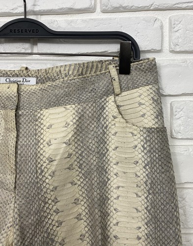 Pantalones acampanados de cuero acampanados Christian Dior Boutique Paris Galliano EE. UU. 10 - Imagen 3 de 17
