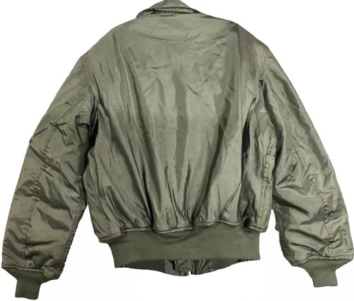 FLYER’S JACKET SUMMER CWU-36/ P, USAF/ ARMY /Navy, Satin, Green - Picture 4 of 8