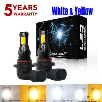 #ad 9005 HB3 Switchback Dual Color White Yellow Daytime Running Light Bulb Fog Bulbs $18.74