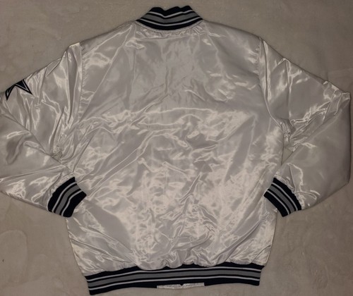 Dallas Cowboys Home Game White Quilt Line FullSnap Black Label Starter Jacket XL - Picture 8 of 11