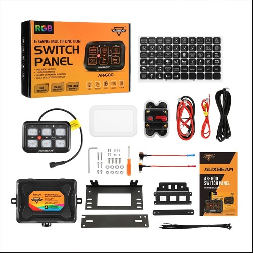 AUXBEAM LED Work Light Bar RGB 6 Gang Switch Panel Phone App bluetooth Control - Foto 3 di 12