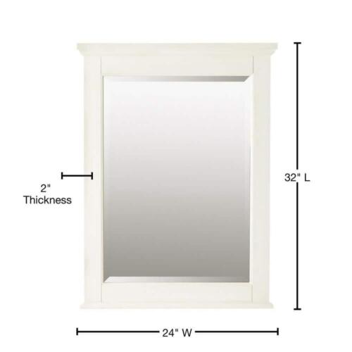Home Decorators Vanity Mirror 24"x32" Rectangular Wood Framed Wall Ivory indoor - Picture 3 of 4