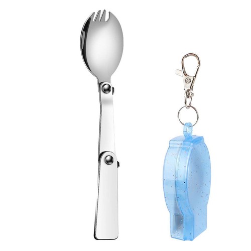 Faltbare Gabel Löffel Spork mit Box Set Edelstahl Tragbar Klappbar Camping - Bild 12 von 13