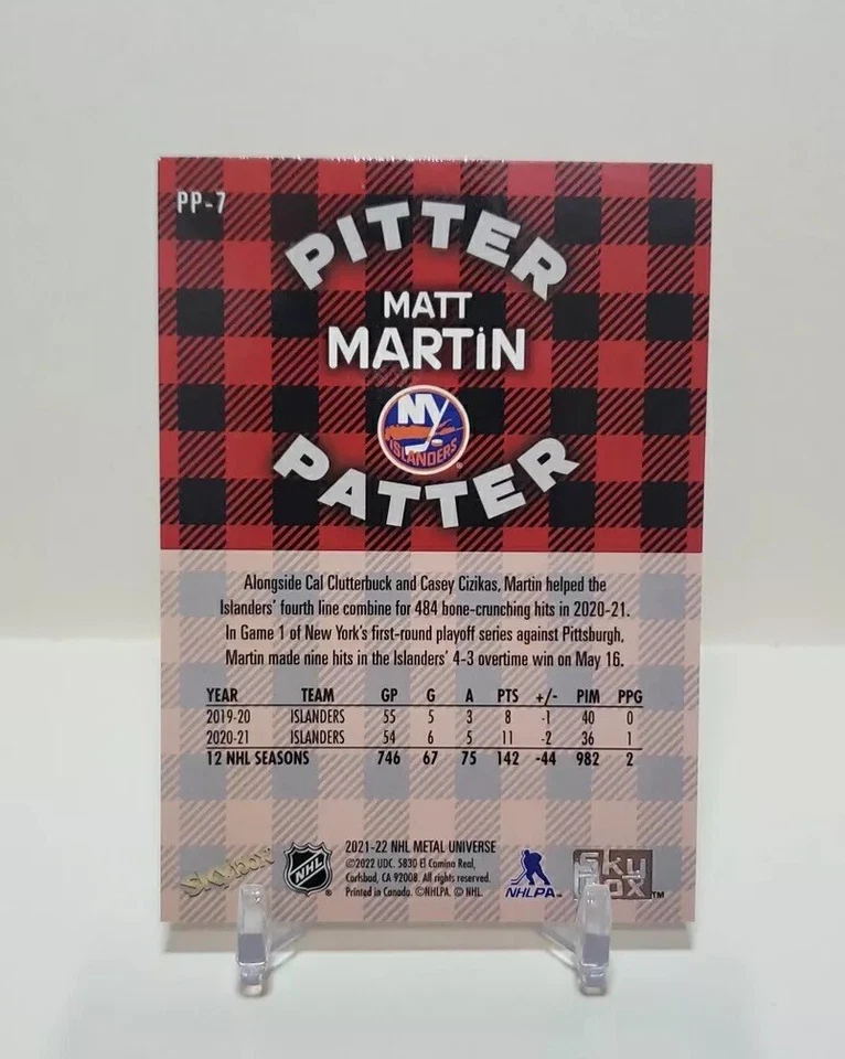 🥷 2021-22 Skybox Metal Universe Matt Martin Pitter Patter #PP-7 Islanders 🥷 - Image 3 of 4