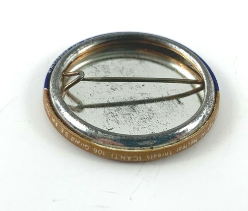 Vintage "No Nuclear Disposal" Protest Pinback Button. 1.25 inches. - Picture 3 of 3