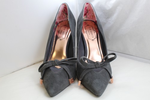 Ted Baker 6 Grey Size Suede On Heels ex Slip Uk Womens display Bwqag