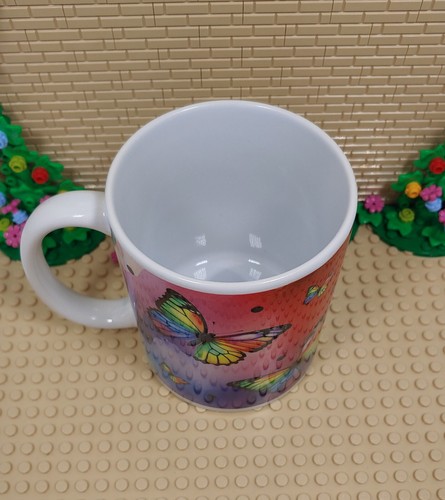Rainbow Butterfly 11 oz Coffee Mug Perfect for both hot and cold beverages - Picture 4 of 5