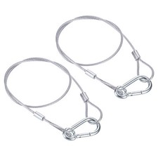 2Set 2.5mmx60cm/2ft Safety Steel Cable Luggage Lock Security Wire Rope with Hook