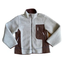 10,000 Ft Above Sea Level Women’s shearling full zip up  Jacket Size L