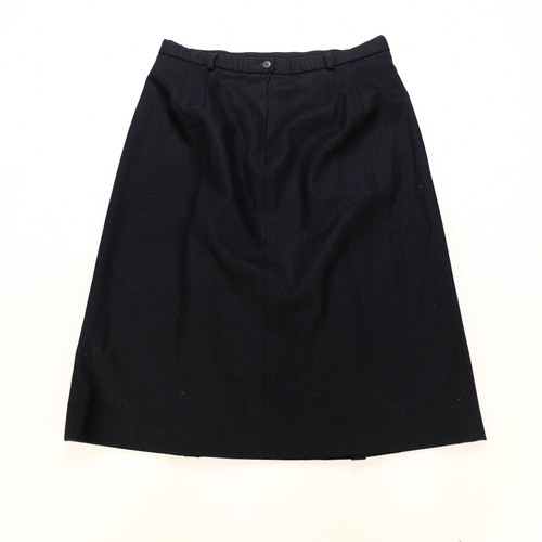 Rare Vintage PENDLETON Midi Plain Blank Fully Lined Wool Skirt 80s 90s Black 16 - Picture 3 of 7