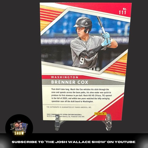 2022 Panini Elite “Extra Edition” #111 Brenner Cox AUTO Autograph ROOKIE RC - Picture 2 of 3