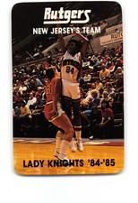 1984-85 CRYSTAL BERRY Rutgers Knights NCAA Women's Basketball Schedule Card
