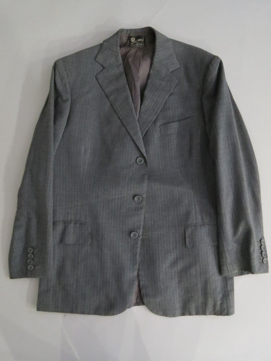 Henry Poole Savile Row London charcoal sky blue pin stripe Henry Poole Savile Row London charcoal sky blue pin stripe
