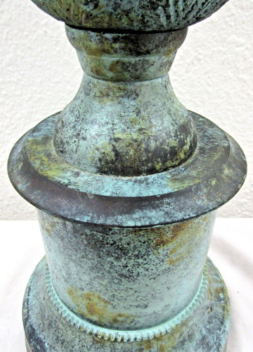 Vintage Bronze Acorn on Pedestal 31" Table Lamp with Lampshade - Picture 6 of 11