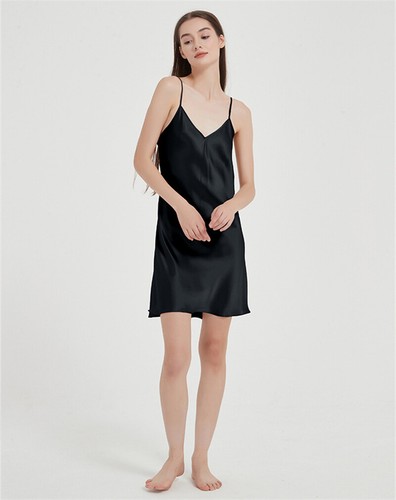 Camisón de seda pijama para mujer verano morera seda tirantes vestido chándal - Imagen 8 de 23