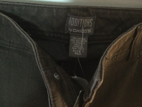 Chico’s Additions Medium BROWN JEANS Size 1 - Sz 8 US - Picture 9 of 9